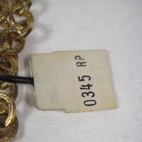 Hobe Vintage Estate Necklace Chain Goldtone 56 Inch Rope Tag Glass Beaded - Picture 11 of 16